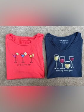 Two Life is Good  Cocktail Graphic Tshirt bundle